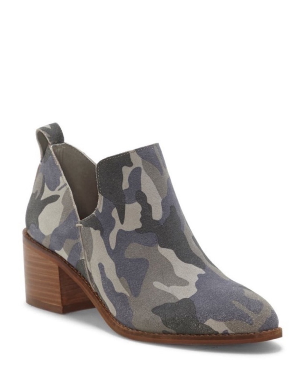 1. State Women’s Camouflage Suede Block Heel Bootie
